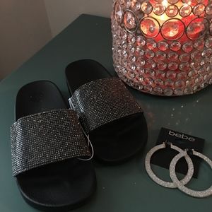 Bebe Rhinestone Sandals